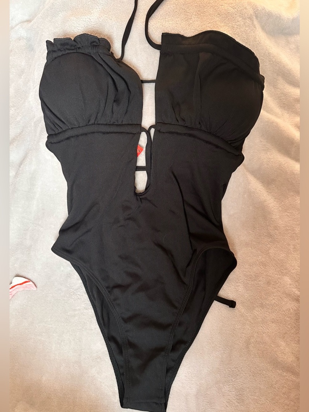 Black One-Piece Cutout Swimsuit